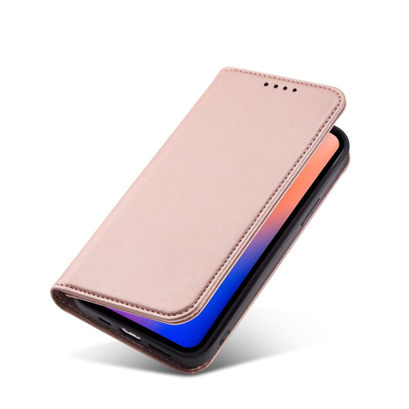 Magnetinis kortelės dėklas iPhone 12, dangtelis, kortelių piniginė, kortelių stovas, rožinė