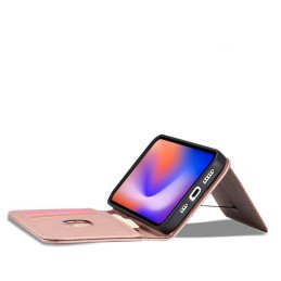 Magnetinis kortelės dėklas iPhone 12, dangtelis, kortelių piniginė, kortelių stovas, rožinė