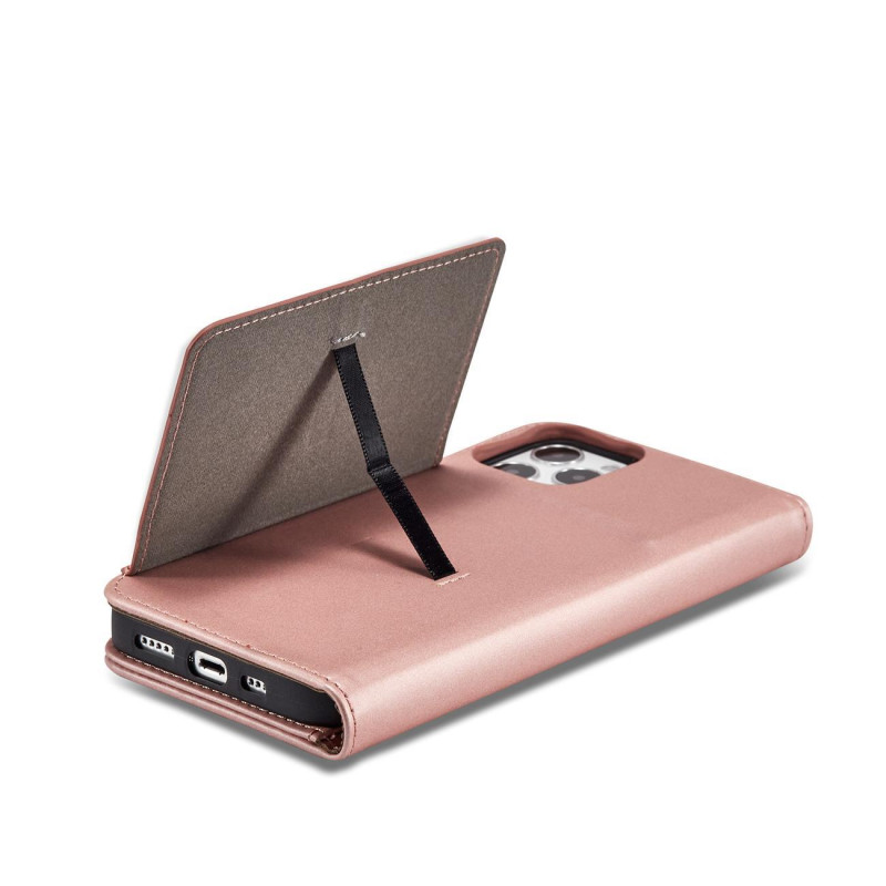 Magnetinis kortelės dėklas iPhone 12, dangtelis, kortelių piniginė, kortelių stovas, rožinė