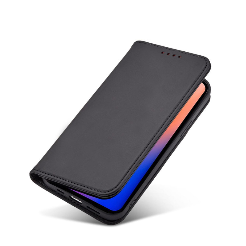 Magnetinis kortelės dėklas iPhone 12 Pro dangtelis, kortelių piniginė, kortelių stovas, juodas