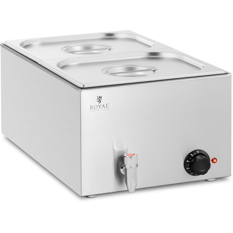 Bain marie elektrinis šildytuvas su čiaupu 2 x GN 1/2 600 W