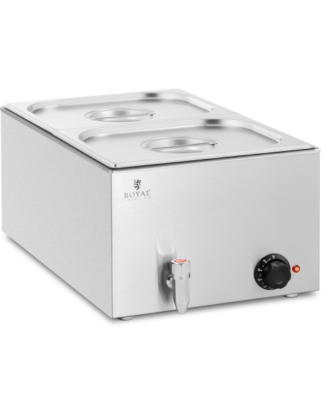 Bain marie elektrinis šildytuvas su čiaupu 2 x GN 1/2 600 W Bain marie elektrinis šildytuvas su čiaupu 2 x GN 1/2 600 W
