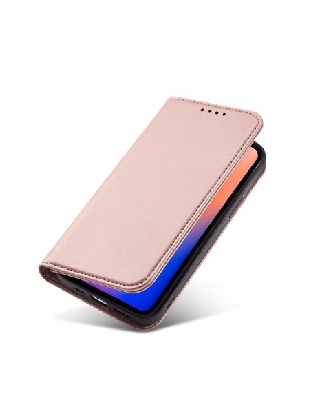 Magnetinis kortelės dėklas, skirtas iPhone 12 Pro, dangtelis, kortelių piniginė, kortelių stovas, rožinė