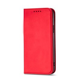 Magnetinis kortelės dėklas iPhone 12 Pro, dangtelis, kortelių piniginė, kortelių stovas, raudonas