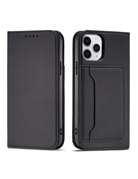 Magnetinis kortelės dėklas, skirtas iPhone 12 Pro Max, dangtelis, kortelių piniginė, kortelių stovas, juodas