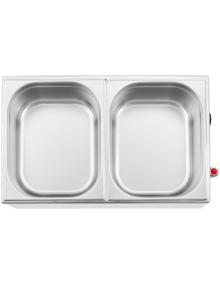 Bain marie elektrinis šildytuvas su čiaupu 2 x GN 1/2 600 W Bain marie elektrinis šildytuvas su čiaupu 2 x GN 1/2 600 W