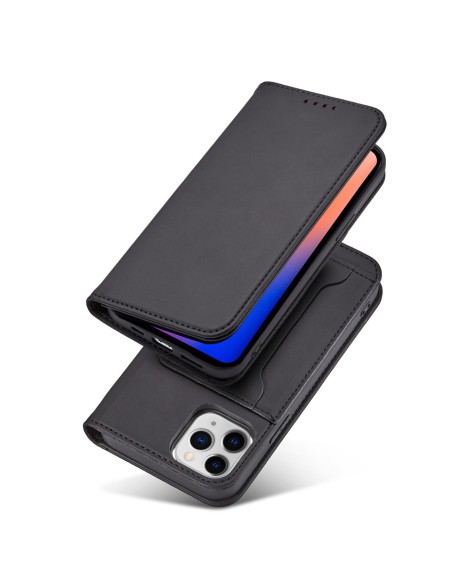 Magnetinis kortelės dėklas, skirtas iPhone 12 Pro Max, dangtelis, kortelių piniginė, kortelių stovas, juodas