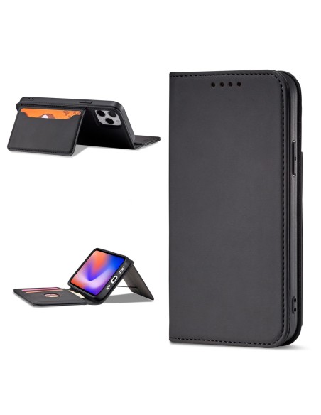 Magnetinis kortelės dėklas, skirtas iPhone 12 Pro Max, dangtelis, kortelių piniginė, kortelių stovas, juodas