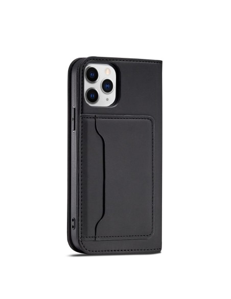 Magnetinis kortelės dėklas, skirtas iPhone 12 Pro Max, dangtelis, kortelių piniginė, kortelių stovas, juodas