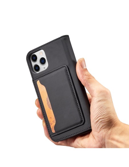 Magnetinis kortelės dėklas, skirtas iPhone 12 Pro Max, dangtelis, kortelių piniginė, kortelių stovas, juodas