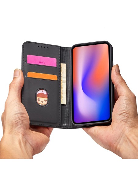 Magnetinis kortelės dėklas, skirtas iPhone 12 Pro Max, dangtelis, kortelių piniginė, kortelių stovas, juodas