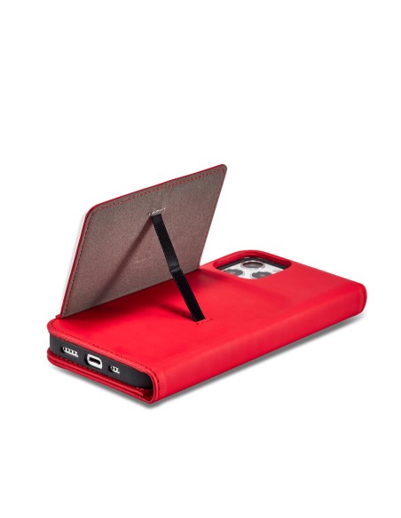 Magnetinės kortelės dėklas, skirtas iPhone 12 Pro Max, dangtelis, kortelių piniginė, kortelių stovas, raudonas