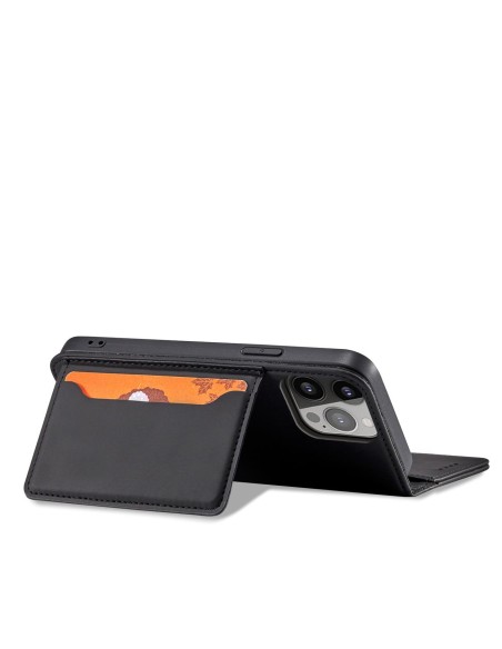 Magnet Card Case dėklas skirtas iPhone 13 mini dangteliu kortelei piniginės kortelių stovas juodas