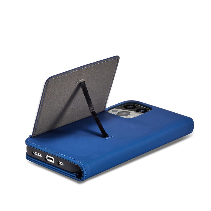 Magnet Card Case dėklas iPhone 13 mini dangteliui, kortelių piniginė, kortelių stovas, mėlynas