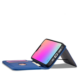 Magnet Card Case dėklas skirtas iPhone 13, dangtelis, kortelių piniginė, kortelių stovas, mėlynas