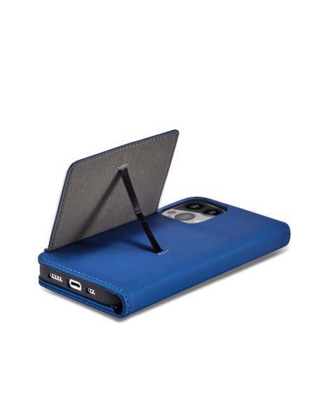 Magnetinis kortelės dėklas iPhone 13 Pro dangtelis, kortelių piniginė, kortelių stovas, mėlynas