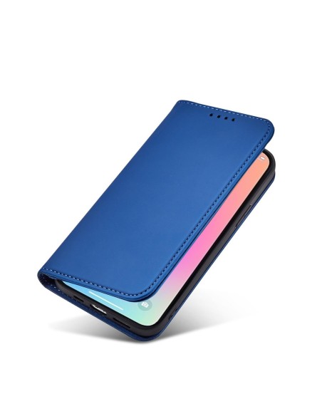 Magnetinis kortelės dėklas iPhone 13 Pro dangtelis, kortelių piniginė, kortelių stovas, mėlynas