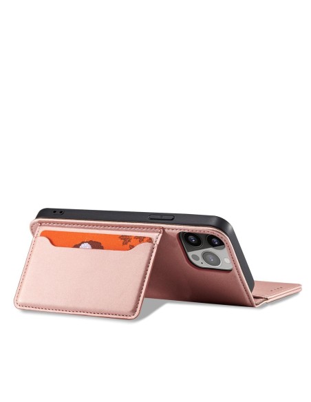 Magnetinis kortelės dėklas, skirtas iPhone 13 Pro dangteliui, kortelių piniginė, kortelių stovas, rožinė
