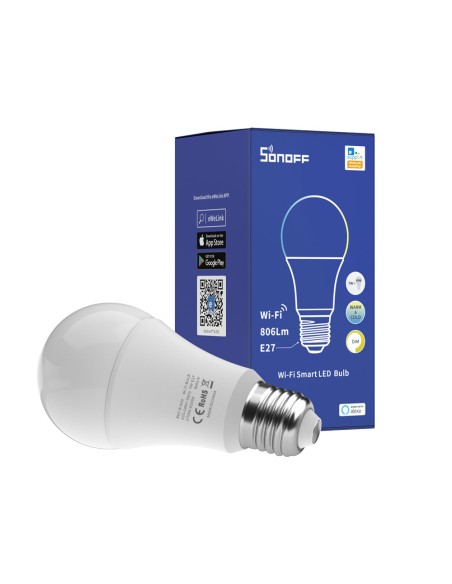 Išmanioji išmanioji LED lemputė (E27) WiFi 806Lm 9W balta Sonoff B02-BL-A60 Išmanioji išmanioji LED lemputė (E27) WiFi 806Lm 9W balta Sonoff B02-BL-A60