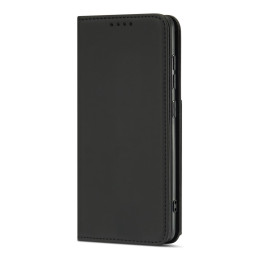 Magnetinės kortelės dėklas, skirtas Samsung Galaxy A12 5G padengti kortelei piniginės kortelių stovas juodas