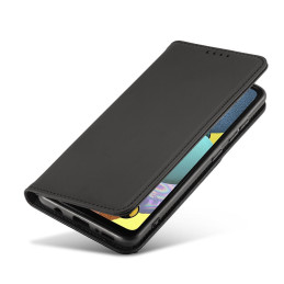 Magnetinės kortelės dėklas, skirtas Samsung Galaxy A12 5G padengti kortelei piniginės kortelių stovas juodas