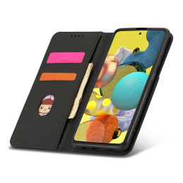 Magnetinės kortelės dėklas, skirtas Samsung Galaxy A12 5G padengti kortelei piniginės kortelių stovas juodas