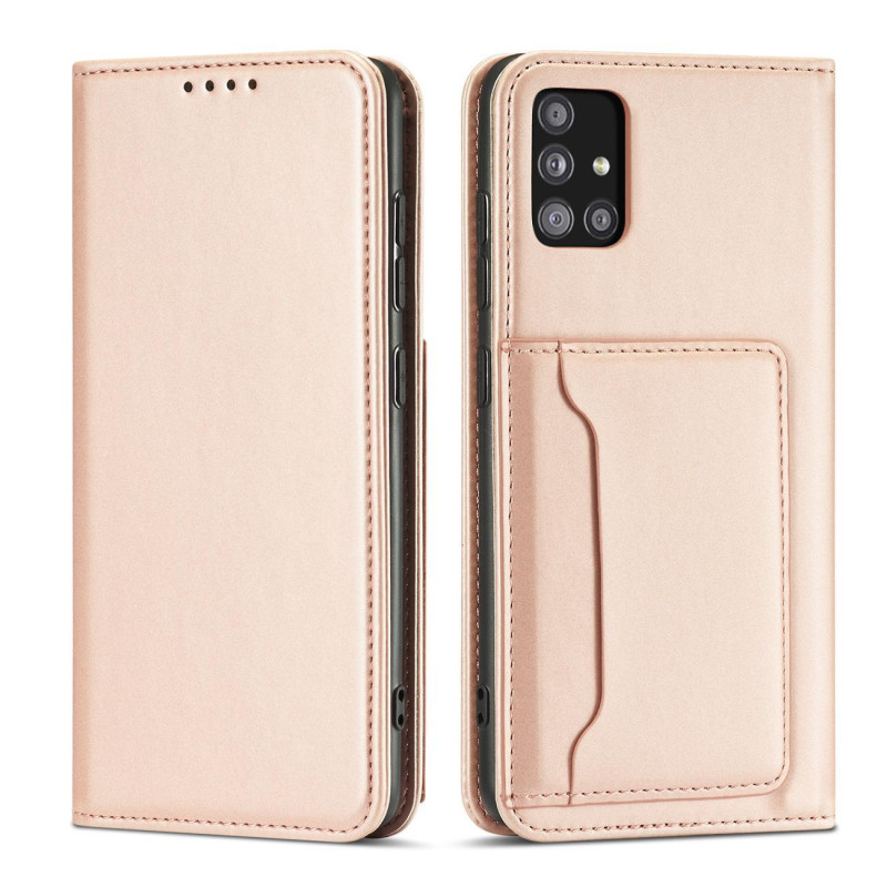 Magnetinis kortelių dėklas, skirtas Samsung Galaxy A52 5G padengti kortelės piniginės kortelių stovas rožinis Magnetinis kortelių dėklas, skirtas Samsung Galaxy A52 5G padengti kortelės piniginės kortelių stovas rožinis