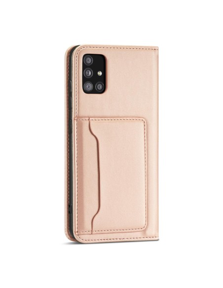 Magnetinis kortelių dėklas, skirtas Samsung Galaxy A52 5G padengti kortelės piniginės kortelių stovas rožinis Magnetinis kortelių dėklas, skirtas Samsung Galaxy A52 5G padengti kortelės piniginės kortelių stovas rožinis
