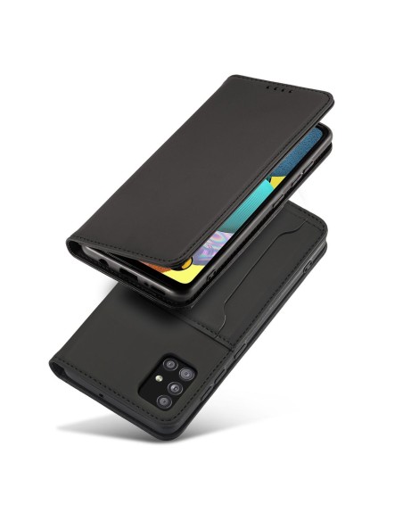 Magnetinės kortelės dėklas, skirtas Samsung Galaxy A13 5G padengti kortelei piniginės kortelių stovas juodas