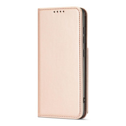 Magnetinis kortelių dėklas, skirtas Samsung Galaxy A13 5G padengti kortelės piniginės kortelių stovas rožinis