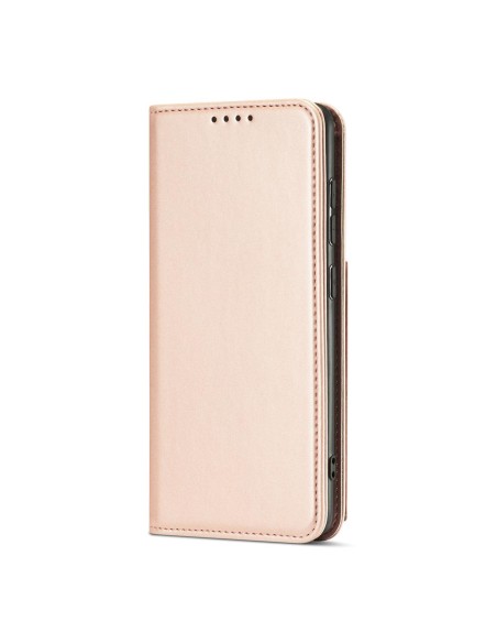 Magnetinis kortelių dėklas, skirtas Samsung Galaxy A13 5G padengti kortelės piniginės kortelių stovas rožinis