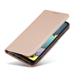 Magnetinis kortelių dėklas, skirtas Samsung Galaxy A13 5G padengti kortelės piniginės kortelių stovas rožinis