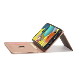 Magnetinis kortelių dėklas, skirtas Samsung Galaxy A13 5G padengti kortelės piniginės kortelių stovas rožinis