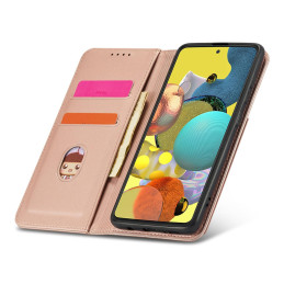Magnetinis kortelių dėklas, skirtas Samsung Galaxy A13 5G padengti kortelės piniginės kortelių stovas rožinis