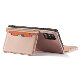 Magnetinis kortelių dėklas, skirtas Samsung Galaxy A13 5G padengti kortelės piniginės kortelių stovas rožinis