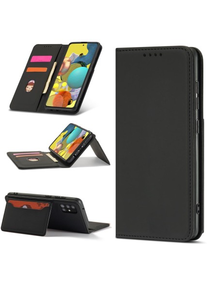 Magnetinės kortelės dėklas, skirtas Samsung Galaxy A53 5G padengti kortelių piniginės kortelių stovas juodas