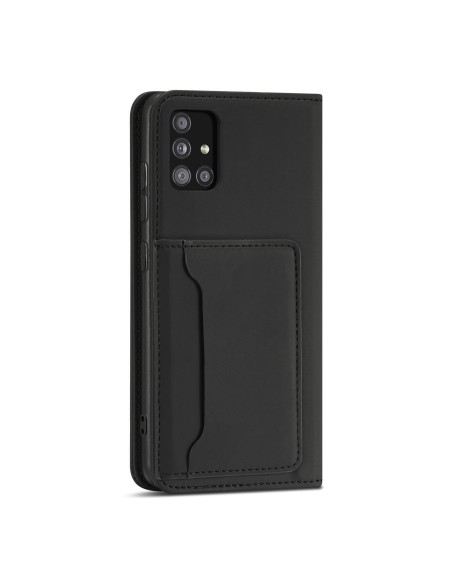 Magnetinės kortelės dėklas, skirtas Samsung Galaxy A53 5G padengti kortelių piniginės kortelių stovas juodas