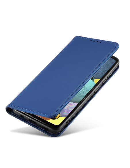 Magnetinis kortelių dėklas Samsung Galaxy A53 5G, dangtelis, kortelių piniginė, kortelių stovas, mėlynas Magnetinis kortelių dėklas Samsung Galaxy A53 5G, dangtelis, kortelių piniginė, kortelių stovas, mėlynas