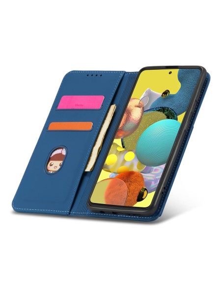 Magnetinis kortelių dėklas Samsung Galaxy A53 5G, dangtelis, kortelių piniginė, kortelių stovas, mėlynas Magnetinis kortelių dėklas Samsung Galaxy A53 5G, dangtelis, kortelių piniginė, kortelių stovas, mėlynas