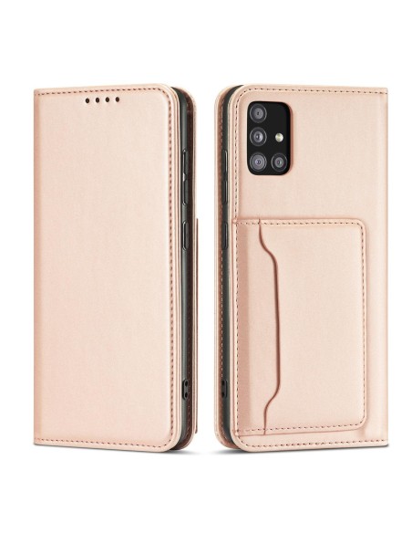 Magnetinis kortelių dėklas, skirtas Samsung Galaxy A53 5G padengti kortelės piniginės kortelių stovas rožinis Magnetinis kortelių dėklas, skirtas Samsung Galaxy A53 5G padengti kortelės piniginės kortelių stovas rožinis