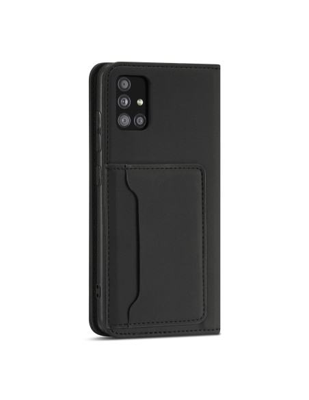 Magnetinis kortelės dėklas, skirtas Xiaomi Redmi Note 11 Pro, dangtelis, kortelių piniginė, kortelių stovas, juodas