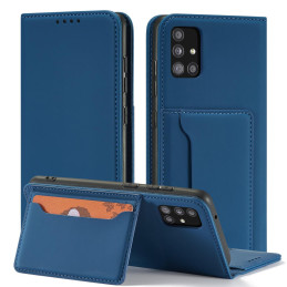 Magnetinis kortelės dėklas, skirtas Xiaomi Redmi Note 11 Pro, dangtelis, kortelių piniginė, kortelių stovas, mėlynas