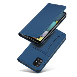 Magnetinis kortelės dėklas, skirtas Xiaomi Redmi Note 11 Pro, dangtelis, kortelių piniginė, kortelių stovas, mėlynas