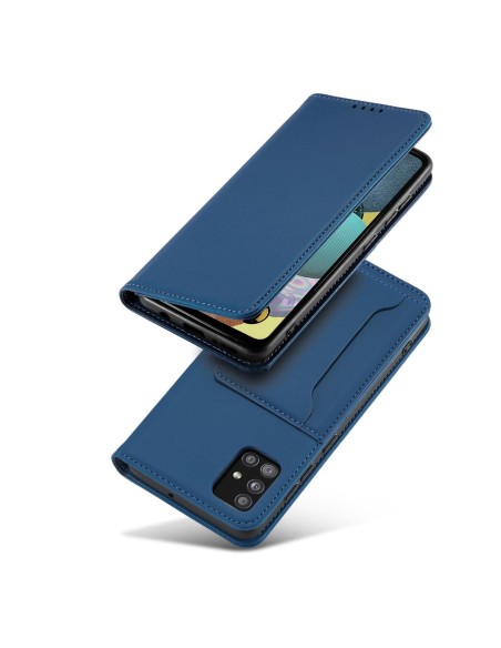 Magnetinis kortelės dėklas, skirtas Xiaomi Redmi Note 11 Pro, dangtelis, kortelių piniginė, kortelių stovas, mėlynas