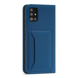 Magnetinis kortelės dėklas, skirtas Xiaomi Redmi Note 11 Pro, dangtelis, kortelių piniginė, kortelių stovas, mėlynas