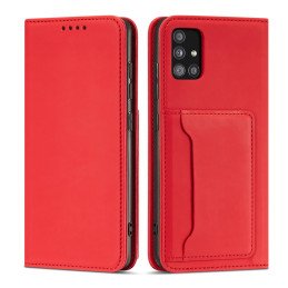 Magnetinis kortelės dėklas, skirtas Xiaomi Redmi Note 11 Pro Cover Card Piniginės kortelės stovas Raudonas