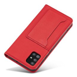 Magnetinis kortelės dėklas, skirtas Xiaomi Redmi Note 11 Pro Cover Card Piniginės kortelės stovas Raudonas