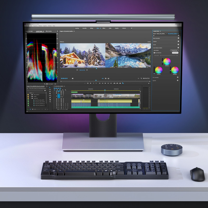 Elesense biuro belaidžiu būdu valdomas LED monitorius šviesiai juodas (E1129)