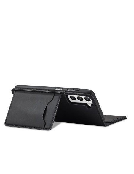 Magnetinis kortelės dėklas, skirtas Samsung Galaxy S22+ (S22 Plus) padengti kortelę Piniginės kortelės stovas juodas
