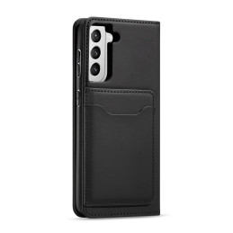 Magnetinis kortelės dėklas, skirtas Samsung Galaxy S22+ (S22 Plus) padengti kortelę Piniginės kortelės stovas juodas